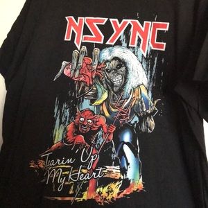 *NSYNC/ Iron Maiden mash up tee